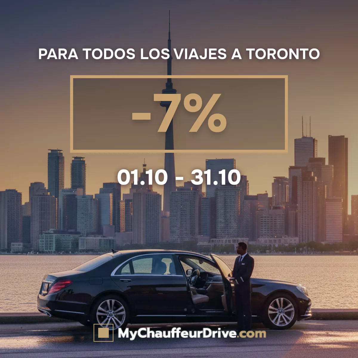 Toronto en octubre: alquiler de coches con conductor con un 7 % de descuento, MyChauffeurDrive 